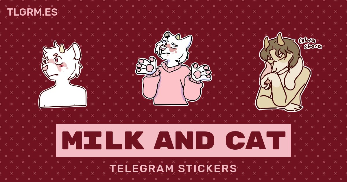 Pack De Stickers Para Telegram Milk And Cat