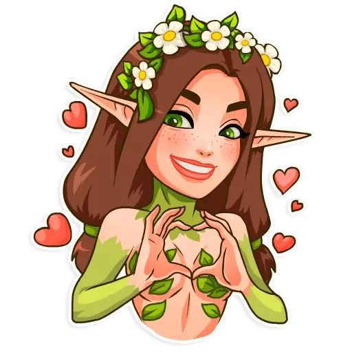 Pack de stickers para Telegram «Wood Nymph»