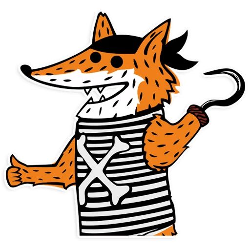 Sticker «Pirate fox-10»