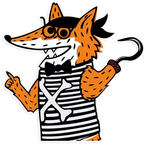 Sticker «Pirate fox-12»