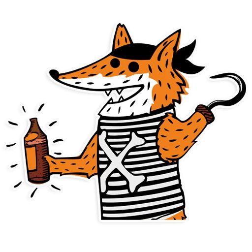 Sticker «Pirate fox-5»