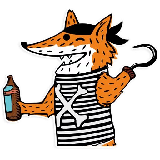 Sticker «Pirate fox-6»