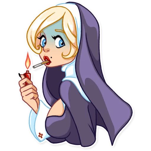 Sticker «Naughty Nun-4»