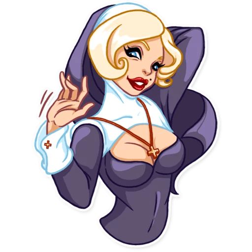 Sticker «Naughty Nun-5»