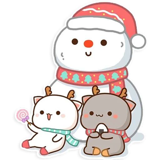 Sticker «Mochi Peach Cats WINTER-1»