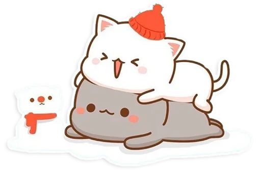 Sticker «Mochi Peach Cats WINTER-2»