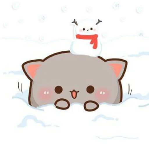 Sticker «Mochi Peach Cats WINTER-7»