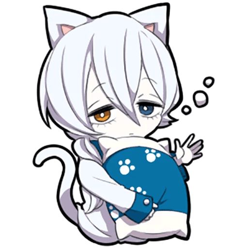 Sticker «White Kitten-3»