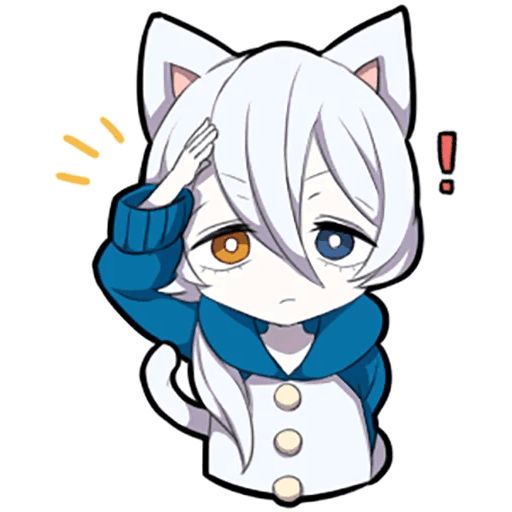 Sticker «White Kitten-8»