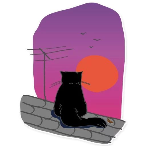Sticker «Black Cat-12»