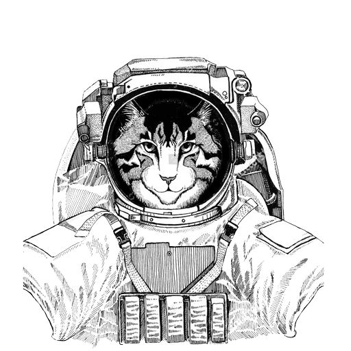 Sticker «Animals in Space-6»