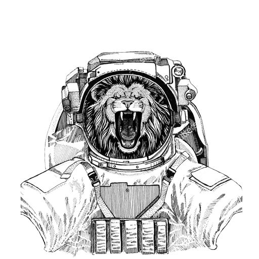 Sticker «Animals in Space-7»