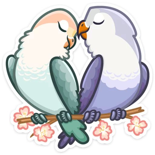 Sticker «Lovebirds-1»