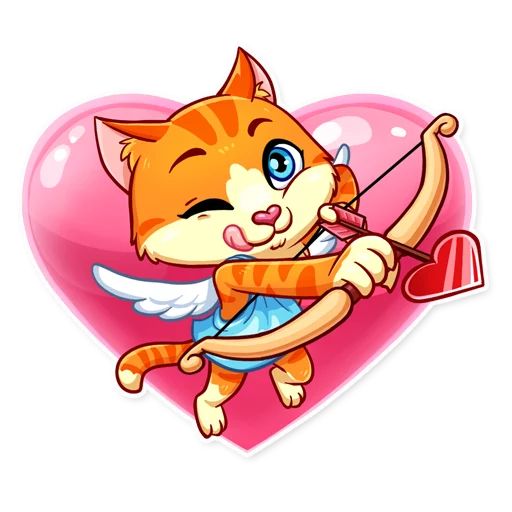 Sticker «Cupid Cat-6»
