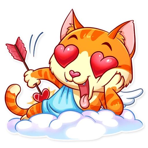 Sticker «Cupid Cat-7»