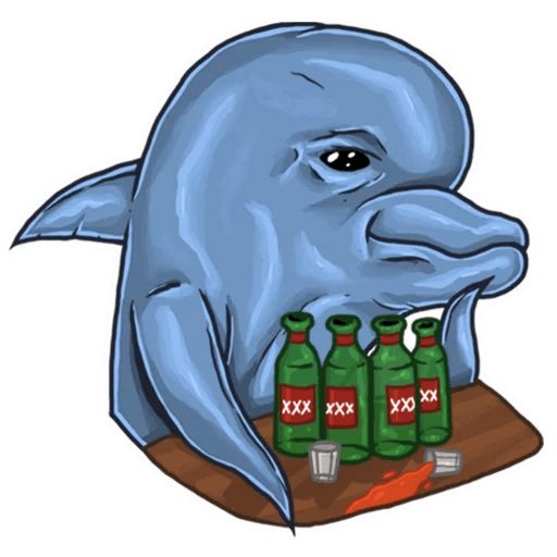 Sticker «Dolphin alcoholic-5»