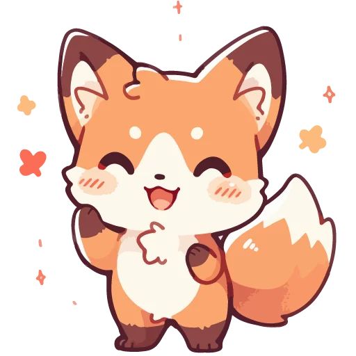 Sticker «Cute Foxes-1»