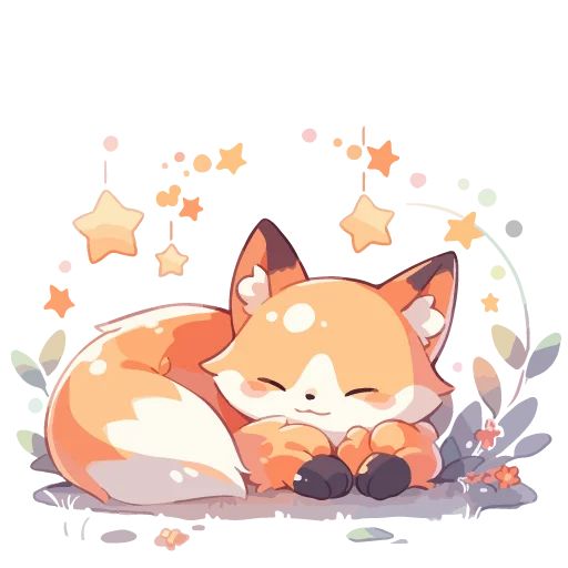 Sticker «Cute Foxes-11»