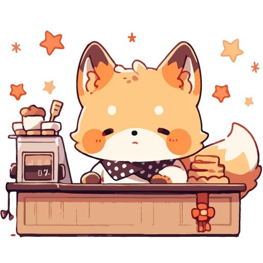Sticker «Cute Foxes-4»