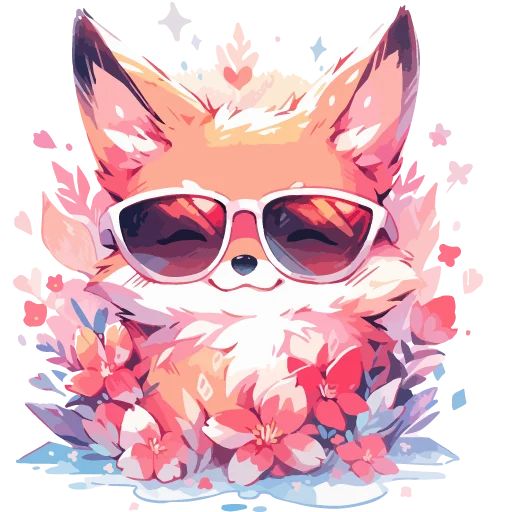 Sticker «Cute Foxes-8»