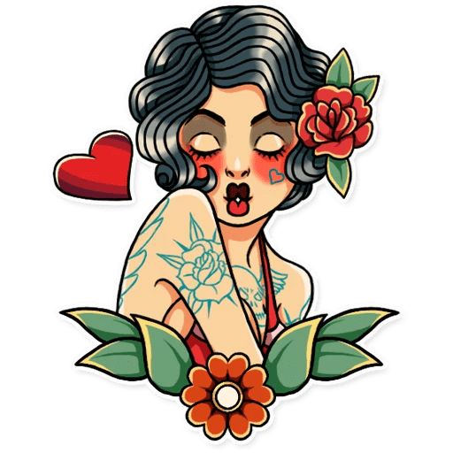 Sticker «Tattoo Girl-2»