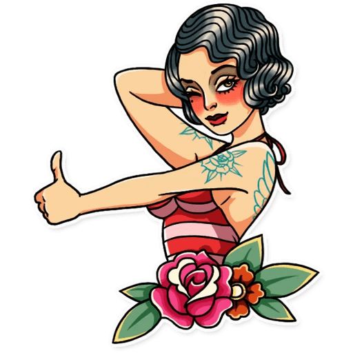 Sticker «Tattoo Girl-3»