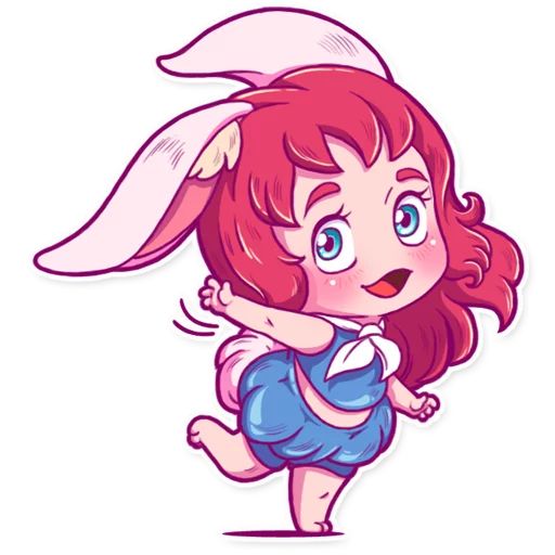 Sticker «Cute Bunny Girl-5»