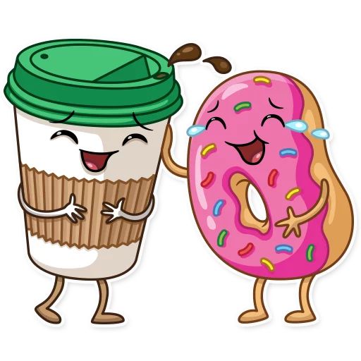 Sticker «Donut And Coffee-1»
