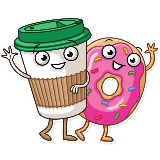 Sticker «Donut And Coffee-5»