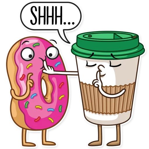 Sticker «Donut And Coffee-8»
