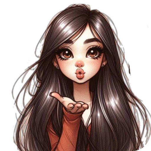 Sticker «Cute girl-3»