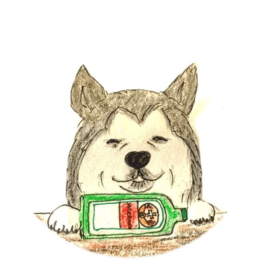Sticker «Drinking dogs-11»