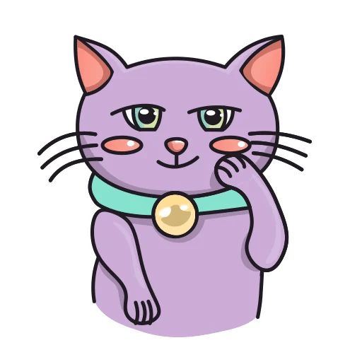 Sticker «Purple Cat-9»