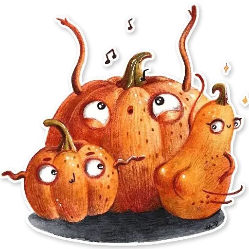 Sticker «Cute Pumpkins-2»