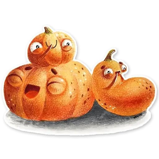 Sticker «Cute Pumpkins-3»