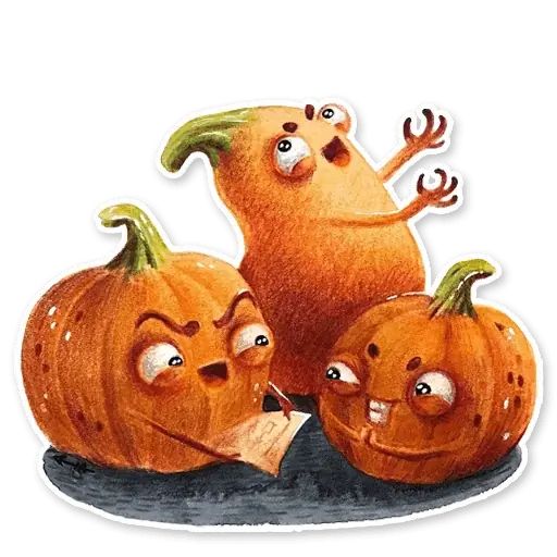 Sticker «Cute Pumpkins-4»