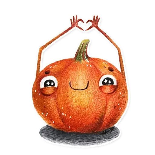 Sticker «Cute Pumpkins-8»