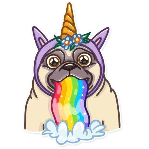 Sticker «Pug Power-10»