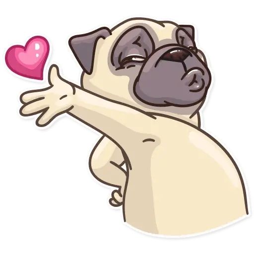 Sticker «Pug Power-2»