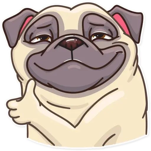 Sticker «Pug Power-3»