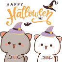 Pack de stickers «Mochi Peach Cat Halloween»