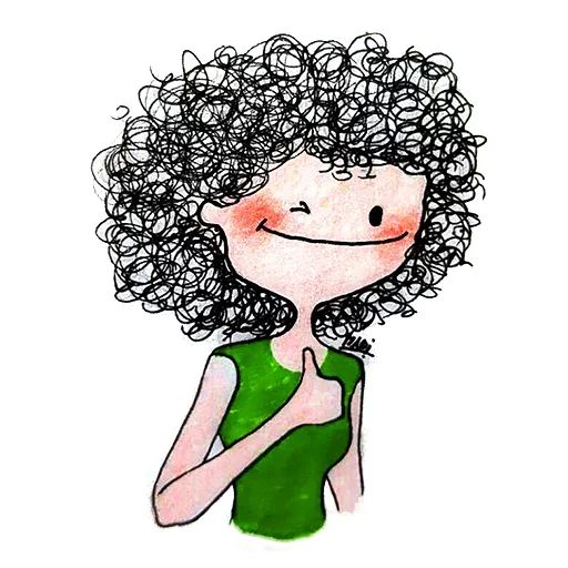 Sticker «Young Curly Girl-4»