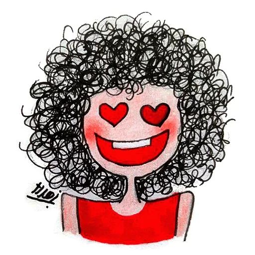 Sticker «Young Curly Girl-6»