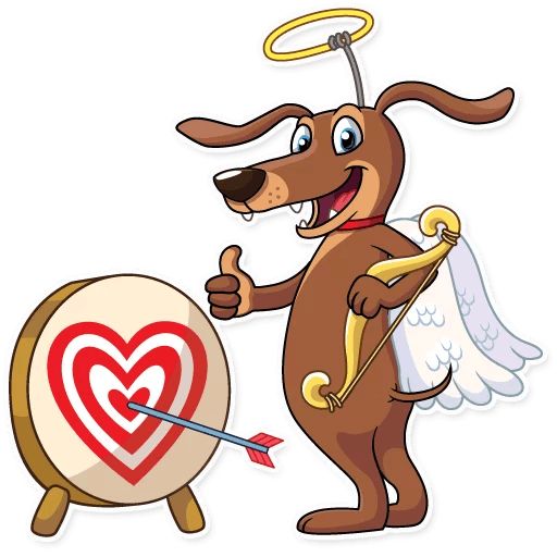 Sticker «Cupid Dog-3»