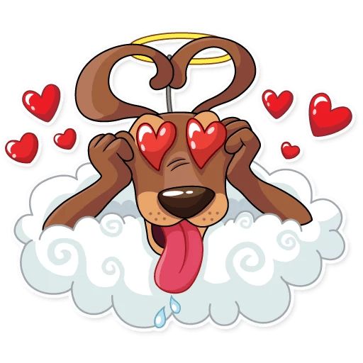 Sticker «Cupid Dog-5»