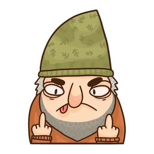 Sticker «Old Grumpy Gnome-11»