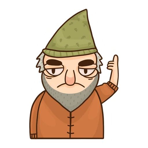 Sticker «Old Grumpy Gnome-2»