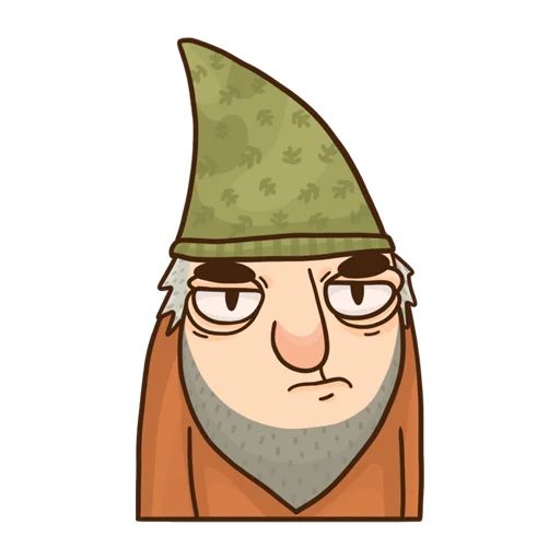 Sticker «Old Grumpy Gnome-8»