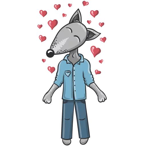 Sticker «Wolf and Fox-10»