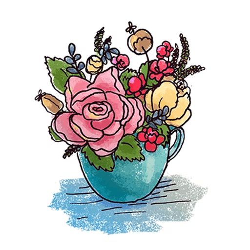 Sticker «Cakes And Flowers-1»